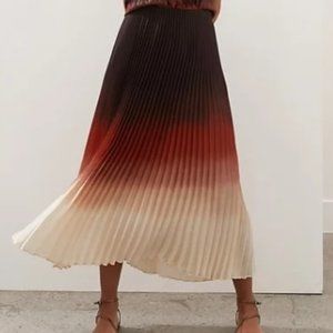 Banana Republic Midi Skirt, Pleated, Ombre
